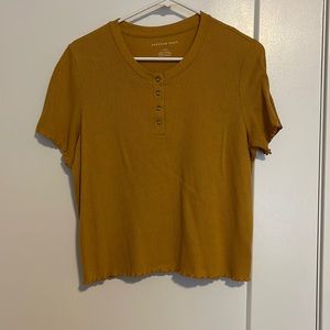 Burnt yellow crew neck top